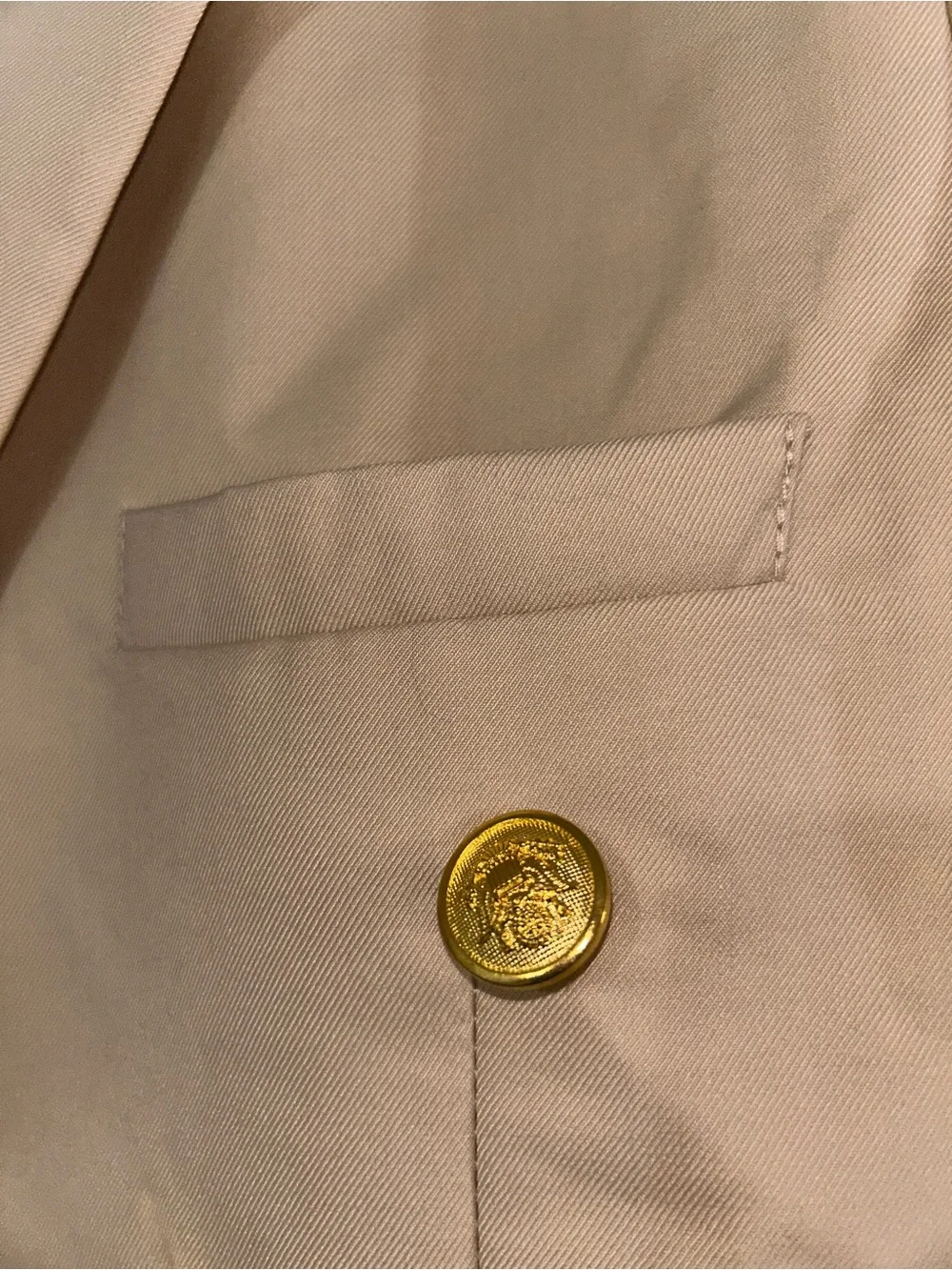 Men's Double-Breasted Cream Suit with Gold Buttons